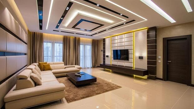 Dettaglio architettonico in cartongesso durante una ristrutturazione di interni